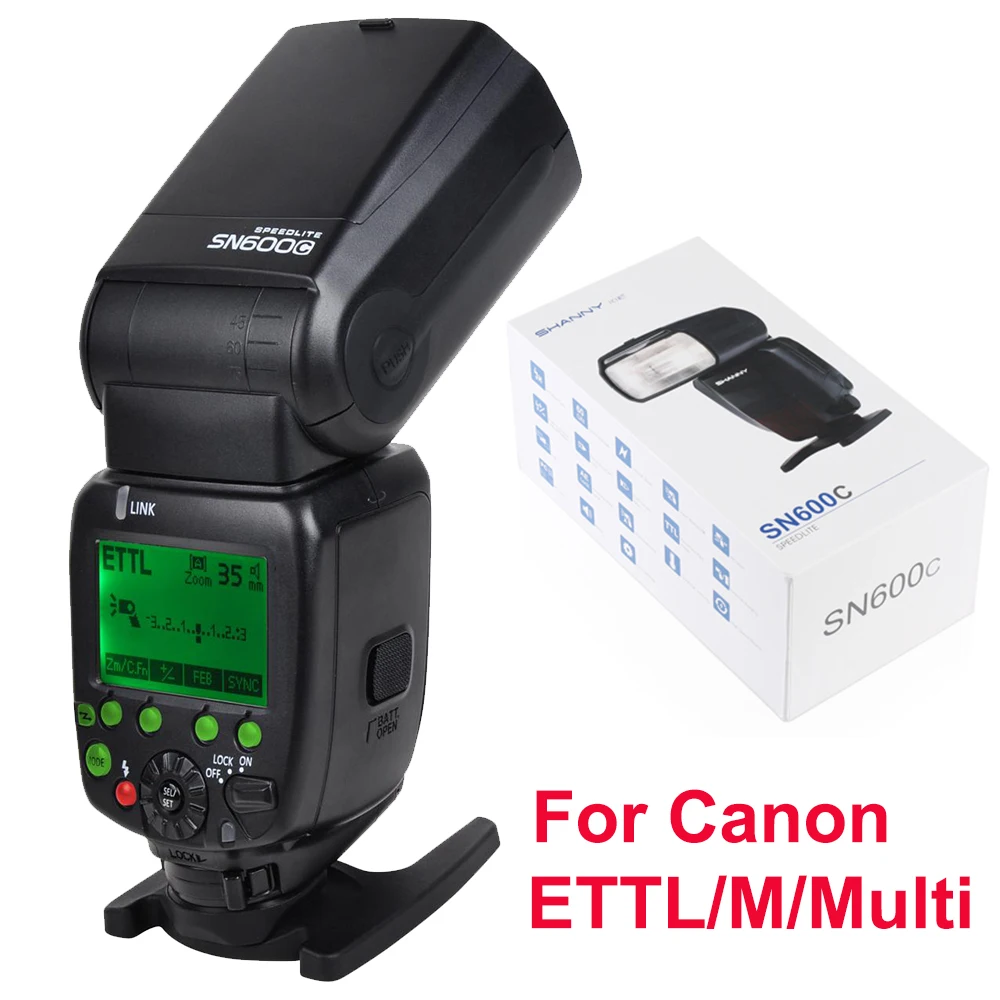 

SHANNY SN600C on-camera speedlite flashgun flash for Canon ETTL/M/Multi High-speed sync 1/8000s GN60