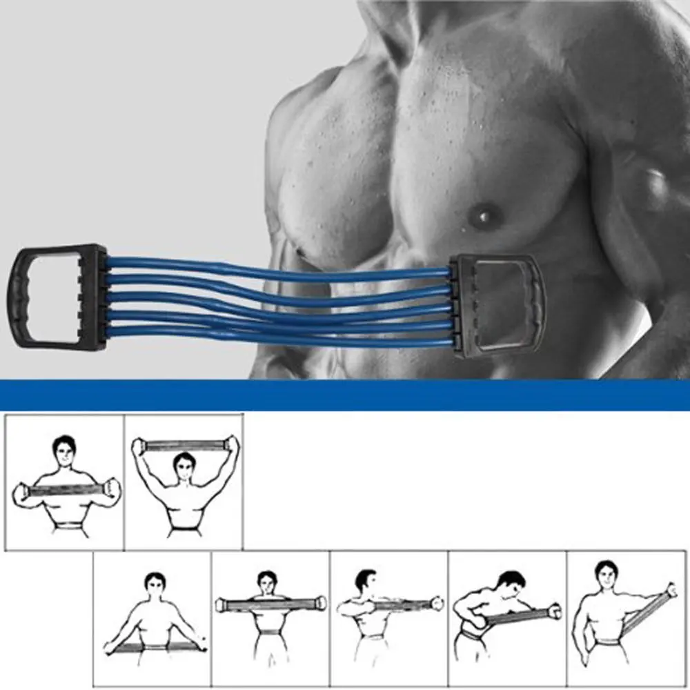 Портативный внутренний спортивный грудной экспандер Съемник сильное сопротивление кабельной ленты Съемник упражнений фитнес Съемный 5 латексная трубка для йоги