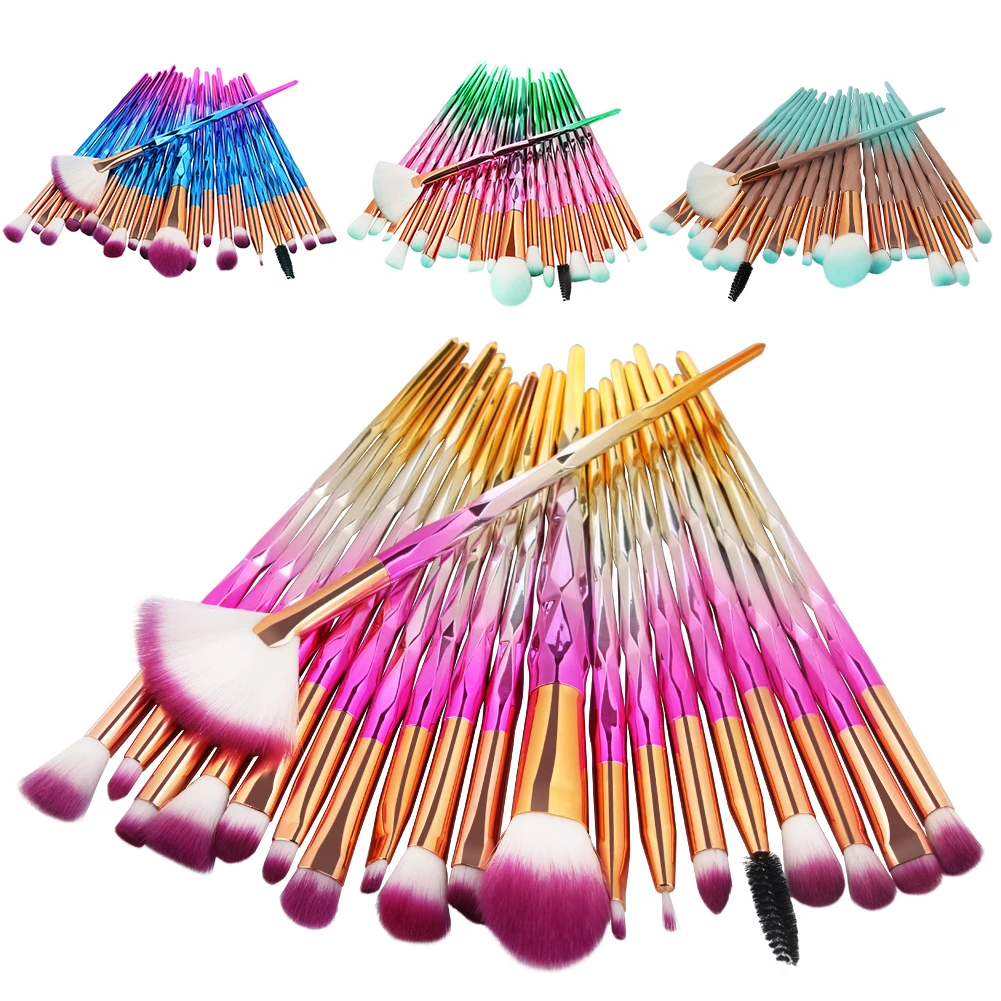 

New 20pcs Professional Makeup Brushes Set Eyeliner Eye Shadow Brow Lip Foundation Brush Set for Women Beauty Cosmetics Silky