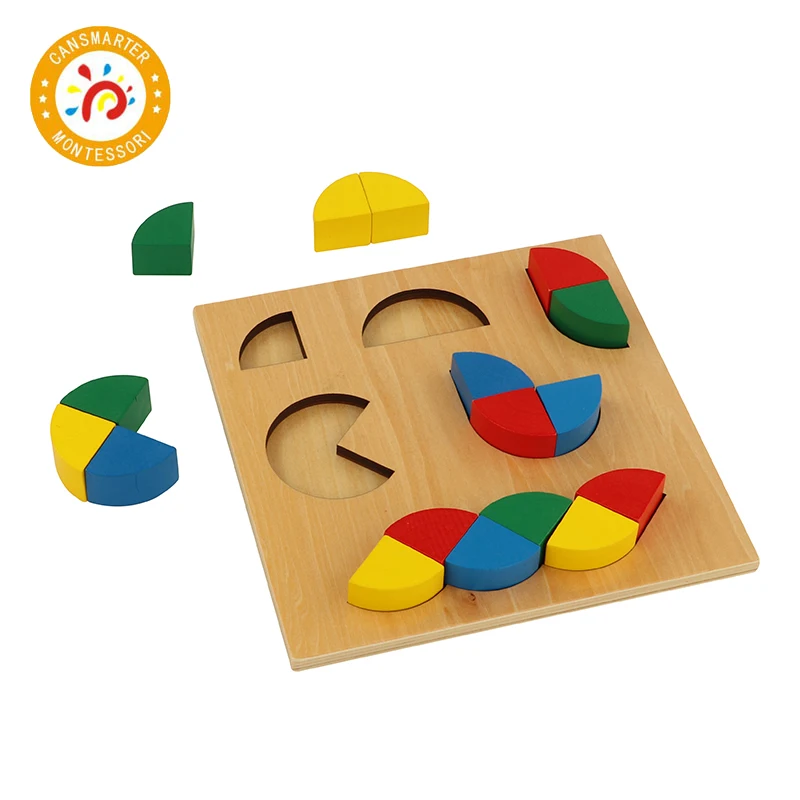 

Montessori Material Math Geometry Jigsaw Puzzle Colorful Wooden Baby Toys Early Education Home Toy