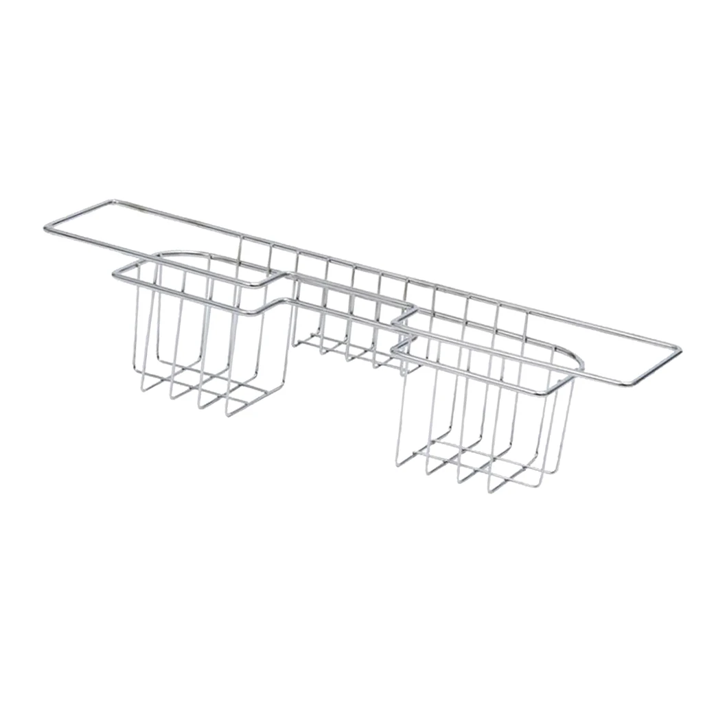 Stainless Steel Sink Tidy Basket Caddy Utensil Holder Rack Drainer Drain