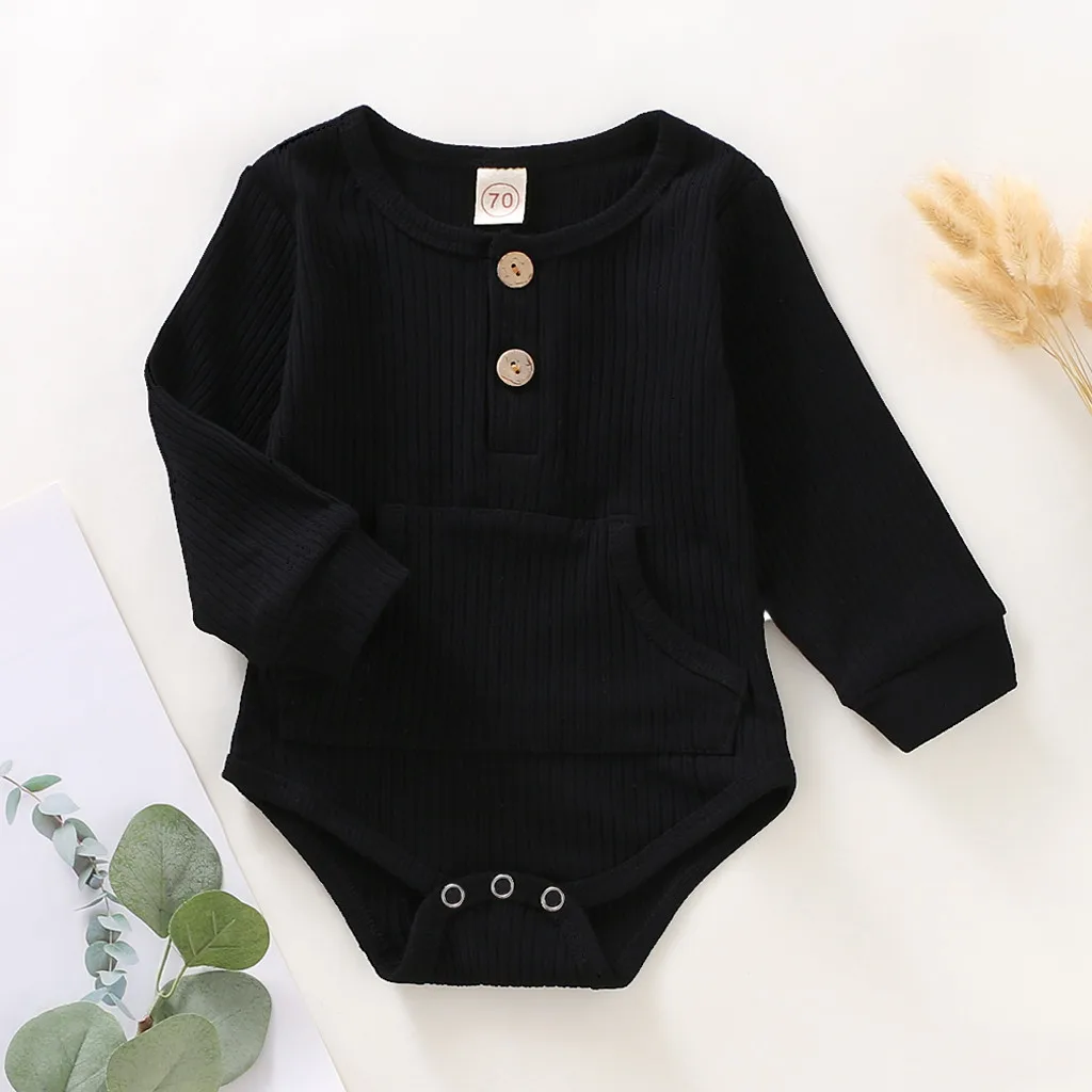 Fashion Toddler Baby Kids Girls Boys Long Sleeve Solid Romper Casual Clothes baby rompers winter newborn pajamas roupas de News