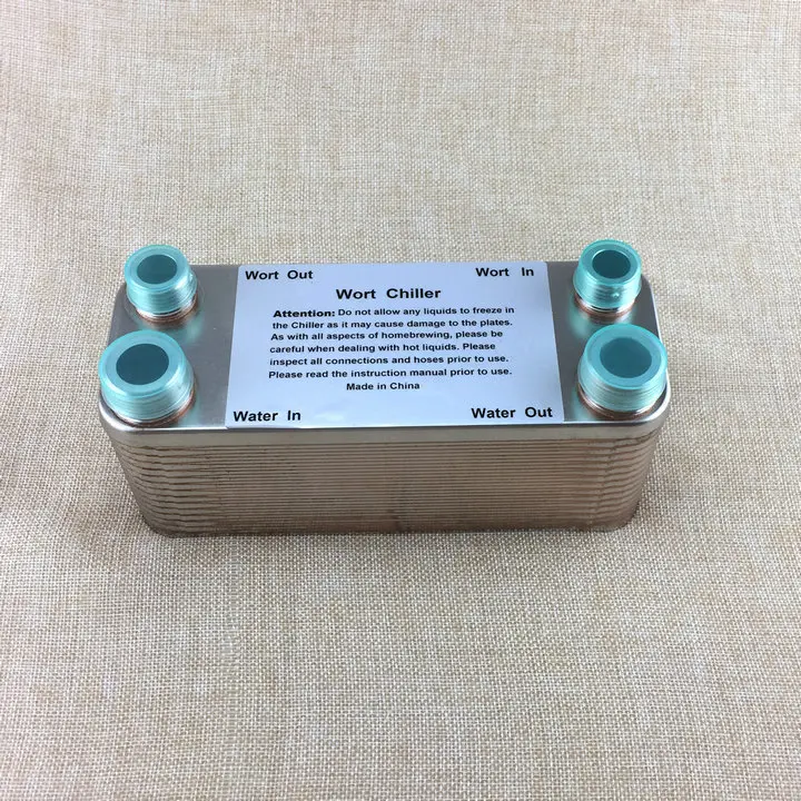 

30 Plate Wort Chiller Stainless Steel 304 Home Brewing Chiller Homebrew Heat Exchanger 1/2" male X 3/4" male Garden hose Thread