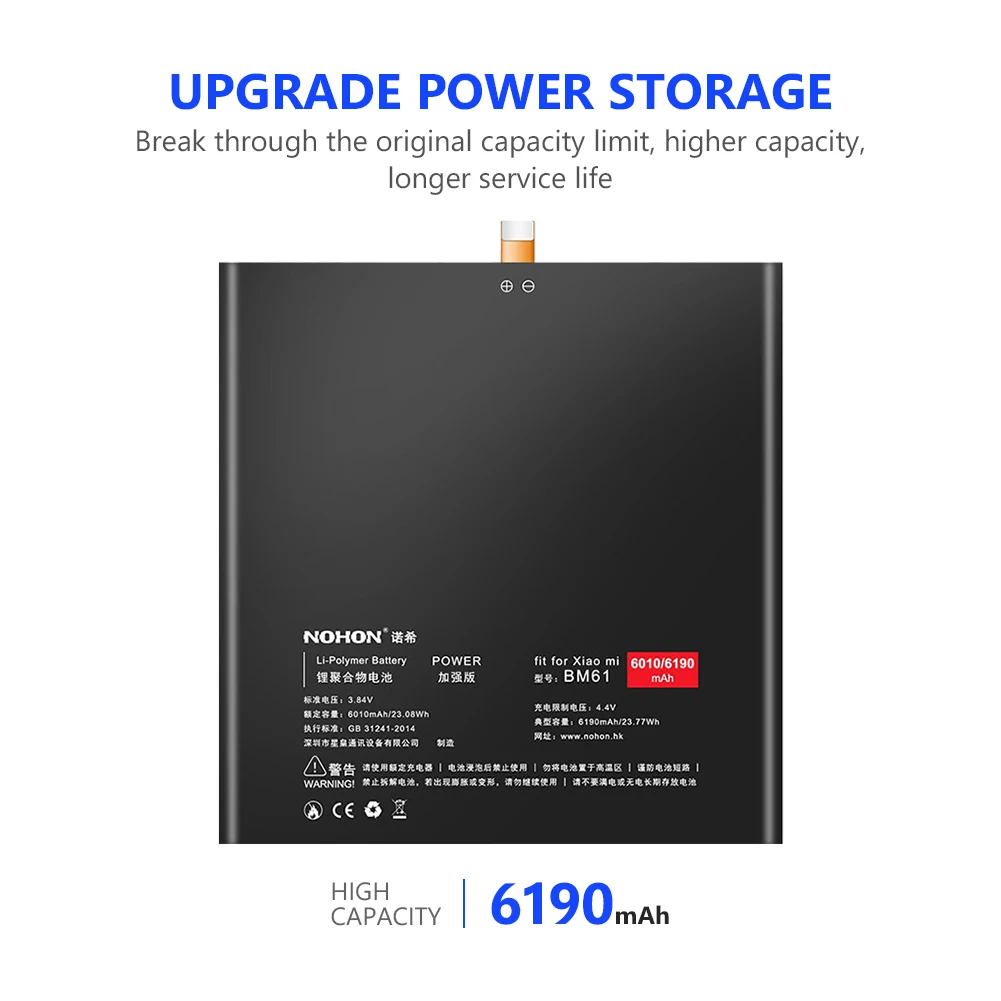 

3.84V 6190mAh BM61 Battery Replacement Lithium Li-ion Battery For XIAOMI MI PAD 2 PAD2 Real Capacity + Install Tools Bateria
