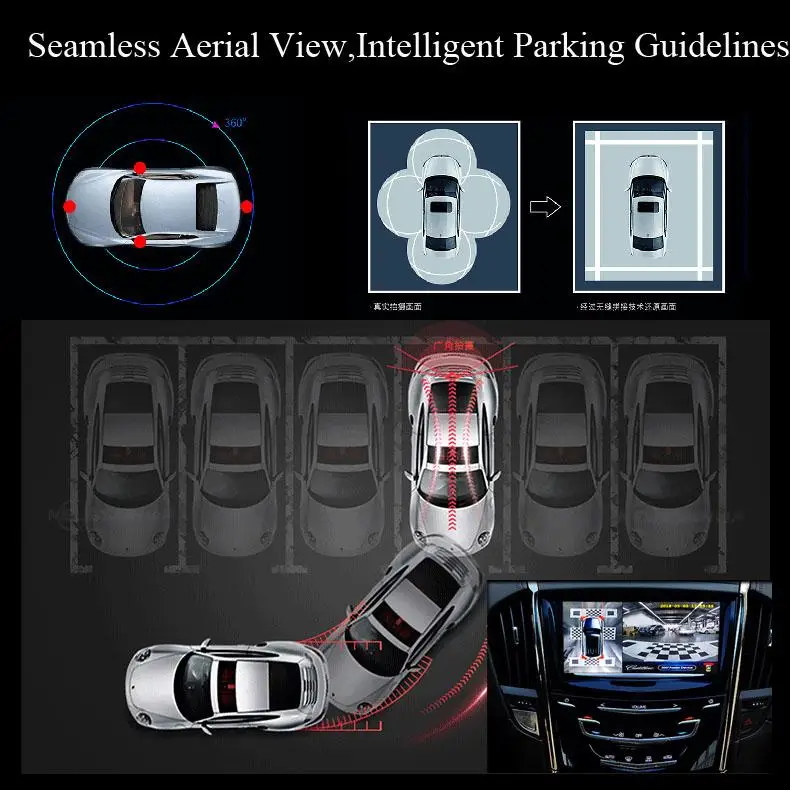 Оригинальный 360 панорамный парктроник Системы Car 360 градусов задним ходом 360 панорама Камера Интерфейс для Cadillac XT5