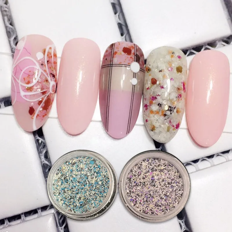 

2g 7colors Marble Stone Nail Flakes Glitter DIY Nail Sequins Dust of Manicure Nails Art Decoration for Nail UV Gel Polish