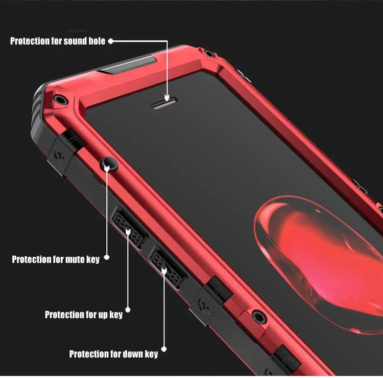 3 Proofings Armor Case Waterproof  For iphone X 8 Metal Aluminum Dirt Shock IP5 Case For iPhone 6 6s 7 8 Plus Heavy Rugged Cover (23)