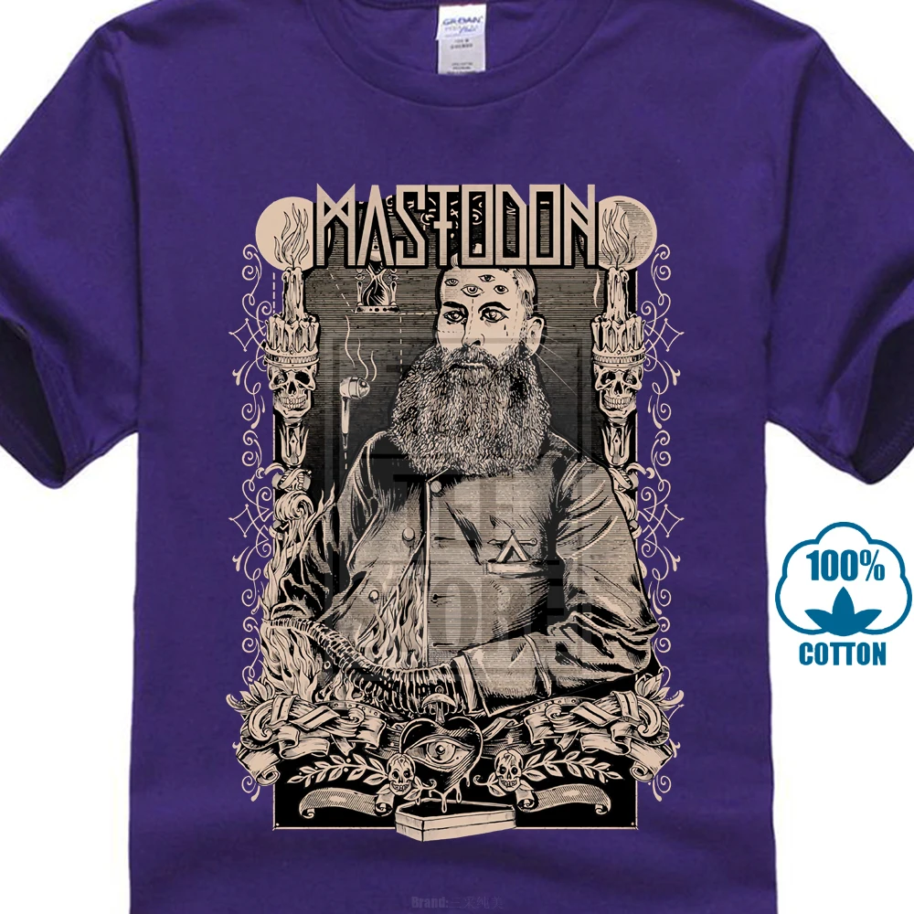 Фиолетовый Новые популярные Mastodon жесткий металл рок группа готика для мужчин S черная футболка S 3Xl - Цвет: Фиолетовый