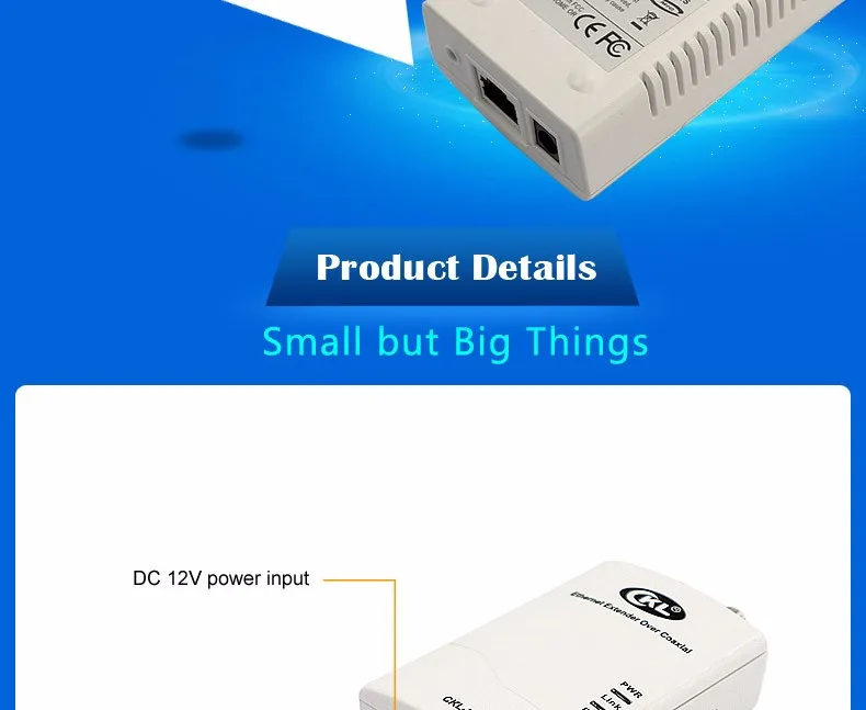 Ckl-704 0-3 км RJ45 Ethernet Extender данных IP и видеонаблюдения Трансмиссия через коаксиальный или Кабель витая пара