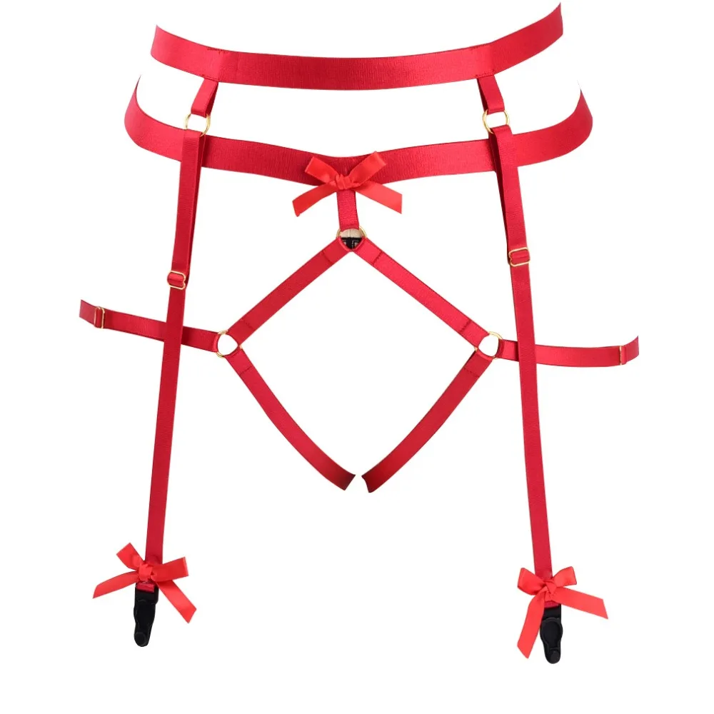 

Red Garter Belt Women Waist Leg Stockings Suspender Plus Size Harness Cage Lingerie Punk Gothic Dance Rave Cosplay Clothing
