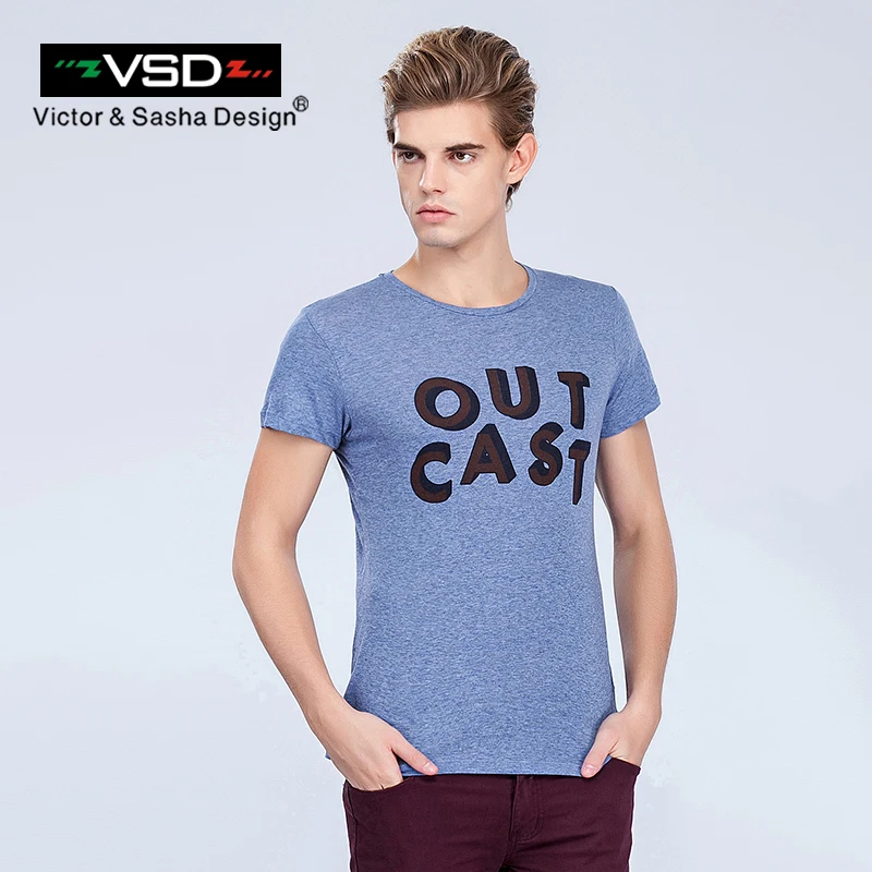 

VSD T Shirt Men Cotton 3D Printed Short Sleeve O Neck Letter Summer Casual Tops Tee Men's T-Shirt Slim Fit Famous Brand Y715