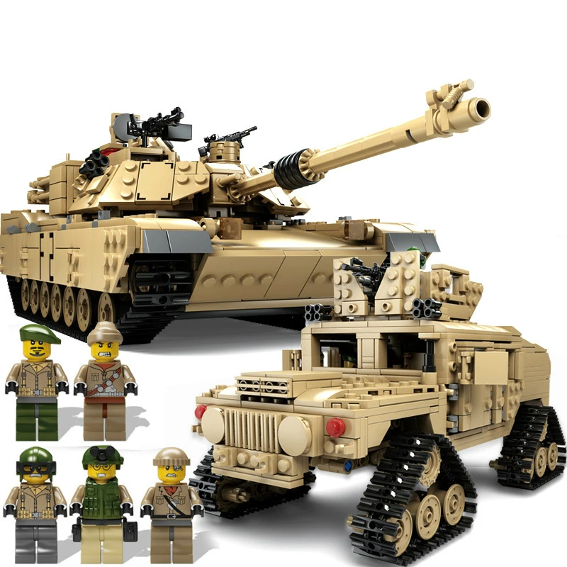 1463 шт. строительные блоки военный игрушечный танк M1A2 ABRAMS MBT KY10000 1 смена 2 игрушки