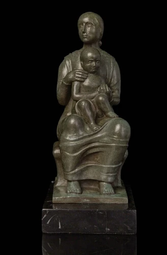 

shitou 003273 Abstract Art Sculpture Bronze Copper Marble Mother and Child Son Statue Figurine discount 30% (C0324)