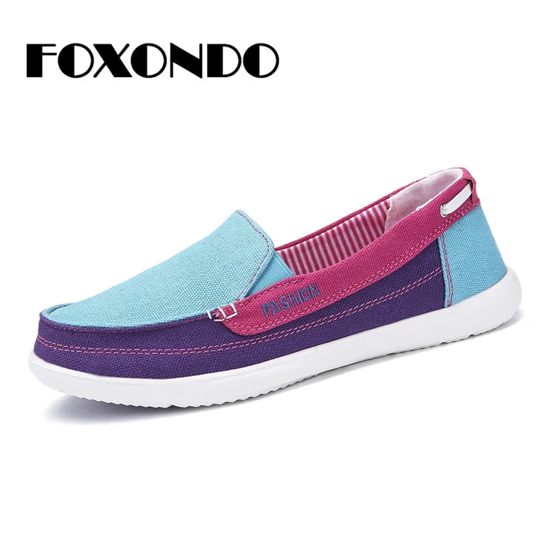 FOXONDO/2019 г. Осенняя Женская холщовая Обувь Кеды Вулканизированная обувь женская на