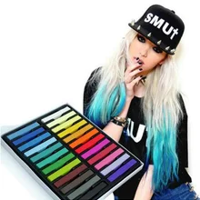 Мода 24 цвета нетоксичные мягкие мелки для волос пастельный набор временная краска-мелок краска для волос Мел для DIY стиль волос