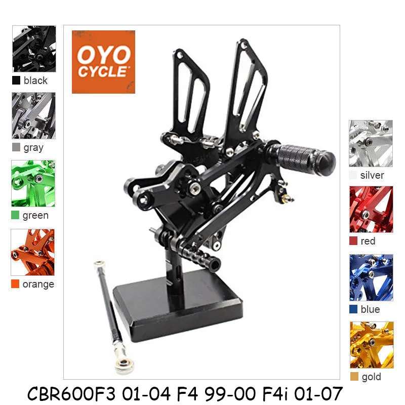 

For 01-07 Honda CBR600 F4I CBR 600 CNC Aluminum Adjustable Rear Set Foot Pegs Pedal Footrest Rearset Motorcycle Part 2001-2007