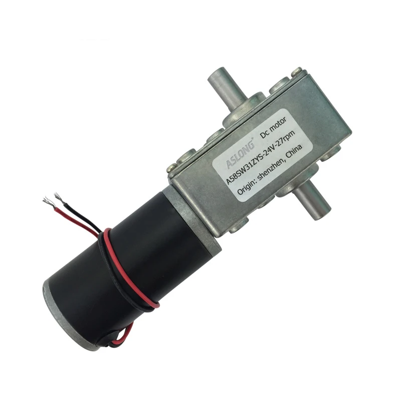 

A58SW31ZYS Worm Gear Motor Double Output Shaft 12V 24V 5/14/35/50/77/114/170/240RPM LF1