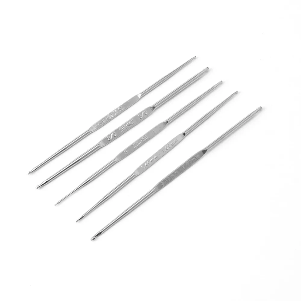 

5pcs Ferroalloy Extra Fine Crochet Hook Knitting Needle Set Weave DIY Craft Yarn