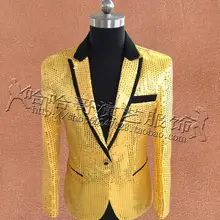 Желтые блестки Блейзер Для мужчин костюмы дизайн Homme Terno Сценические костюмы для певцов куртка Для мужчин s Одежда для танцев со звездами Стиль Мода