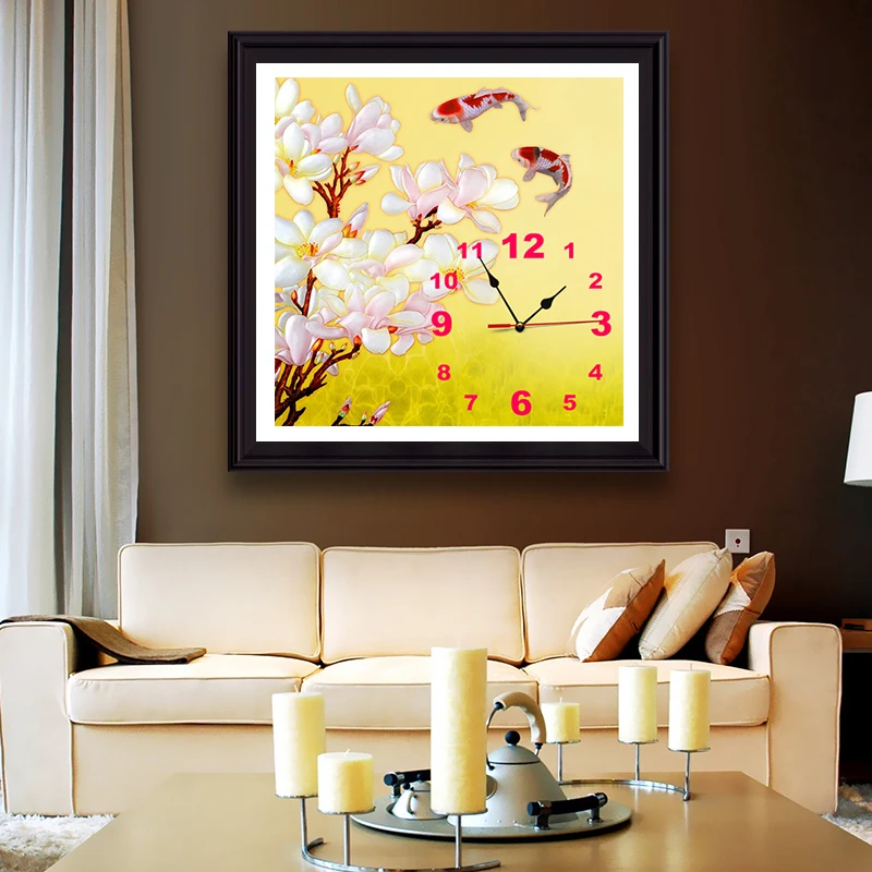 

promotion 2016 new home decor Diamond Clocks fashion modern Quartz clocks living room diy wall clock watch Diamond Painting