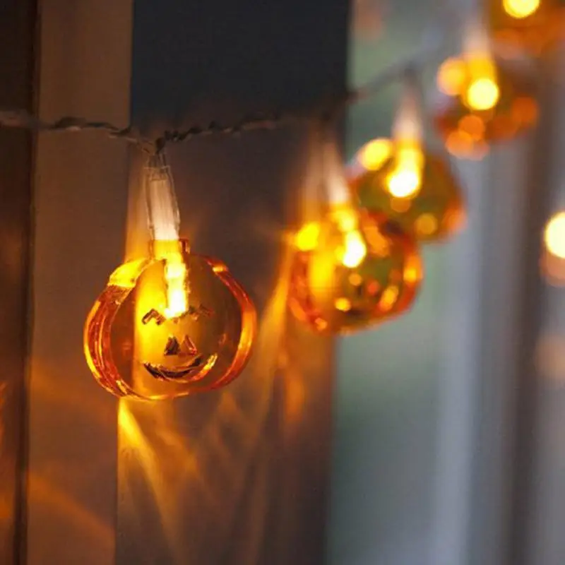 10LED теплый свет строки Декоративные Фея огни тыквы на Хэллоуин вечерние