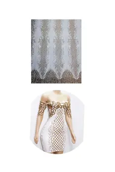 

White royal blue black colours Latest african guipure lace fabric with embroidery mesh tulle sequins lace fabric