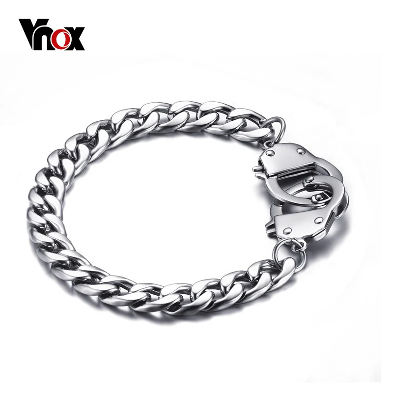 Vnox Handcuff Bracelet for Women / Men Promise Jewelry Stainless Steel