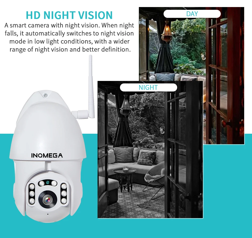 INQMEGA PTZ IP كاميرا السيارات تتبع 1080 P 2MP في الهواء الطلق للماء البسيطة سرعة كاميرا بشكل قبة IR 30 M P2P كاميرا أمنة للبيت كاميرا