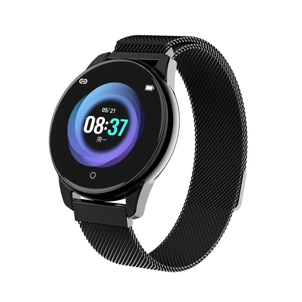Водонепроницаемый Bluetooth Smartwatch Шагомер монитор сердечного ритма мульти-спортивный фитнес-трекер совместим с телефонами Android IOS - Цвет: Black Steel Strip