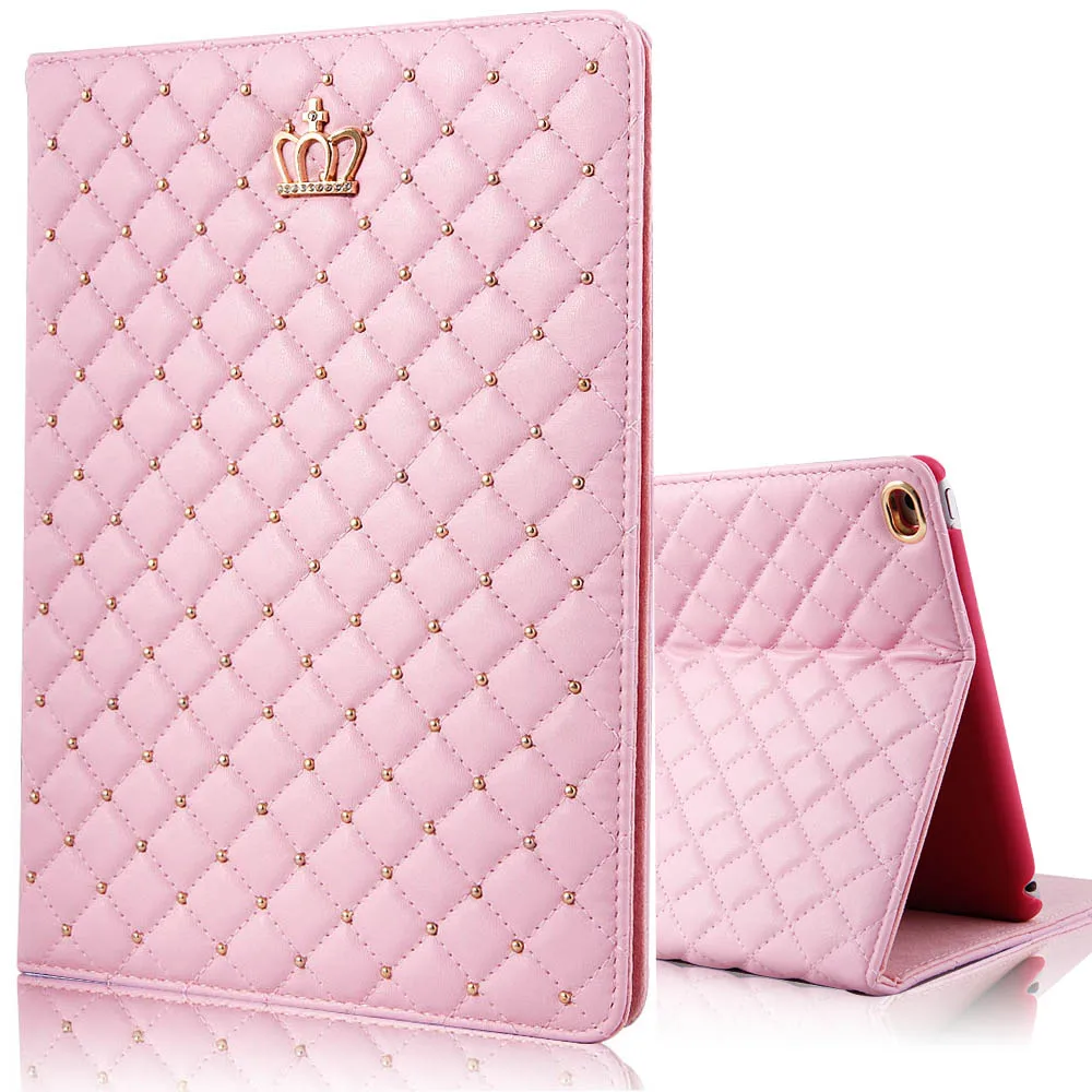 For ipad air 1 case crown auto sleep wake cover，Solid PU Leather Stand Smart Cover for ipad 5 case cover (2)