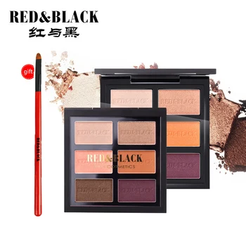 

Red&Black New Charming Eyeshadow 6 Color Eyeshadow Make up Palette Shimmer Matte Pigments Eye Shadow Powder Nude Cosmetics