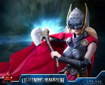 

For Fans Collection Gifts 1/6 Scale Lightning Female Warrior ATX042 Head Clothes Set Accessory Model for 12'' TBLeague S10D Body