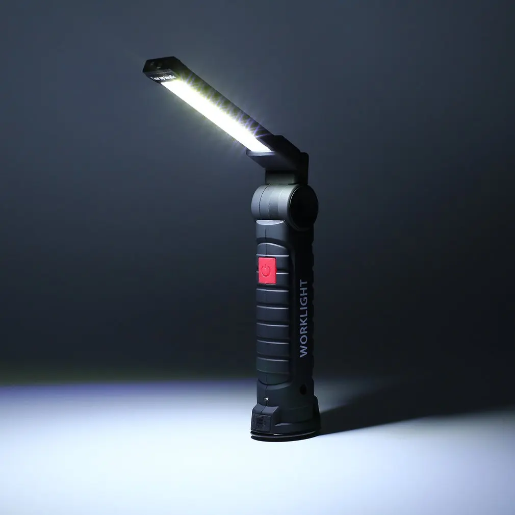 Портативный 5 режимов COB светодиодный фонарик USB Перезаряжаемый рабочий свет