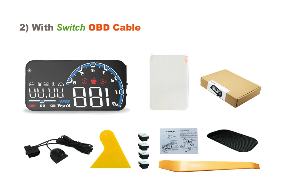 EANOP sBright автомобильный HUD Дисплей автомобильный проектор скорости приборной панели Монитор скорости OBD2 диагностический инструмент