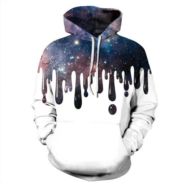 AMOMA Unisex Realistic 3d Digital Print Pullover Hoodie Hooded Sweatshirt  Sky Paint - AliExpress