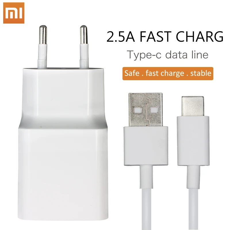 

Xiaomi Original Charger 2.5A EU Quick Fast QC3.0 Type-C Micro USB Data Cable Travel Charging Adapter For Redmi Note 3 4 pro 4X 5