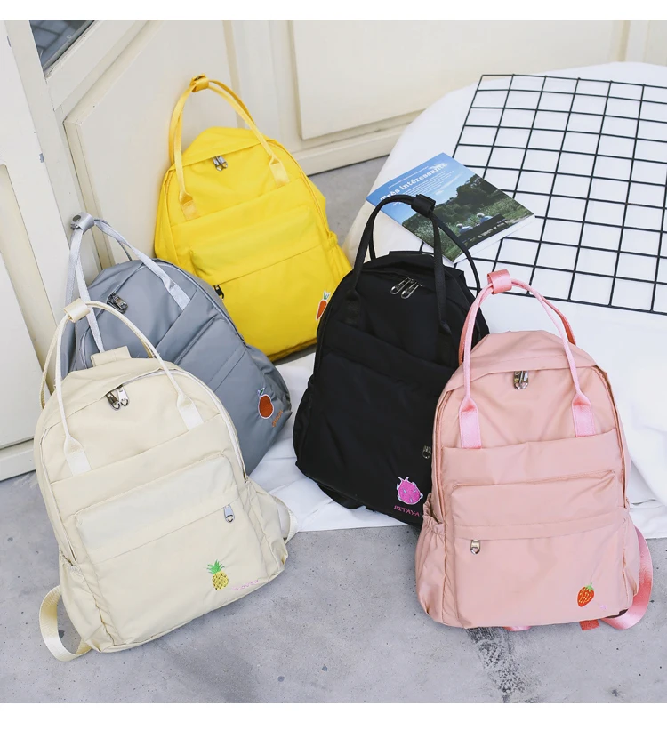 Menghuo 2018 New Preppy Style Fashion Embroidery Ladies Backpack Nylon High Quality Women School Shoulder Bag for Girls Youth2_12 (1)
