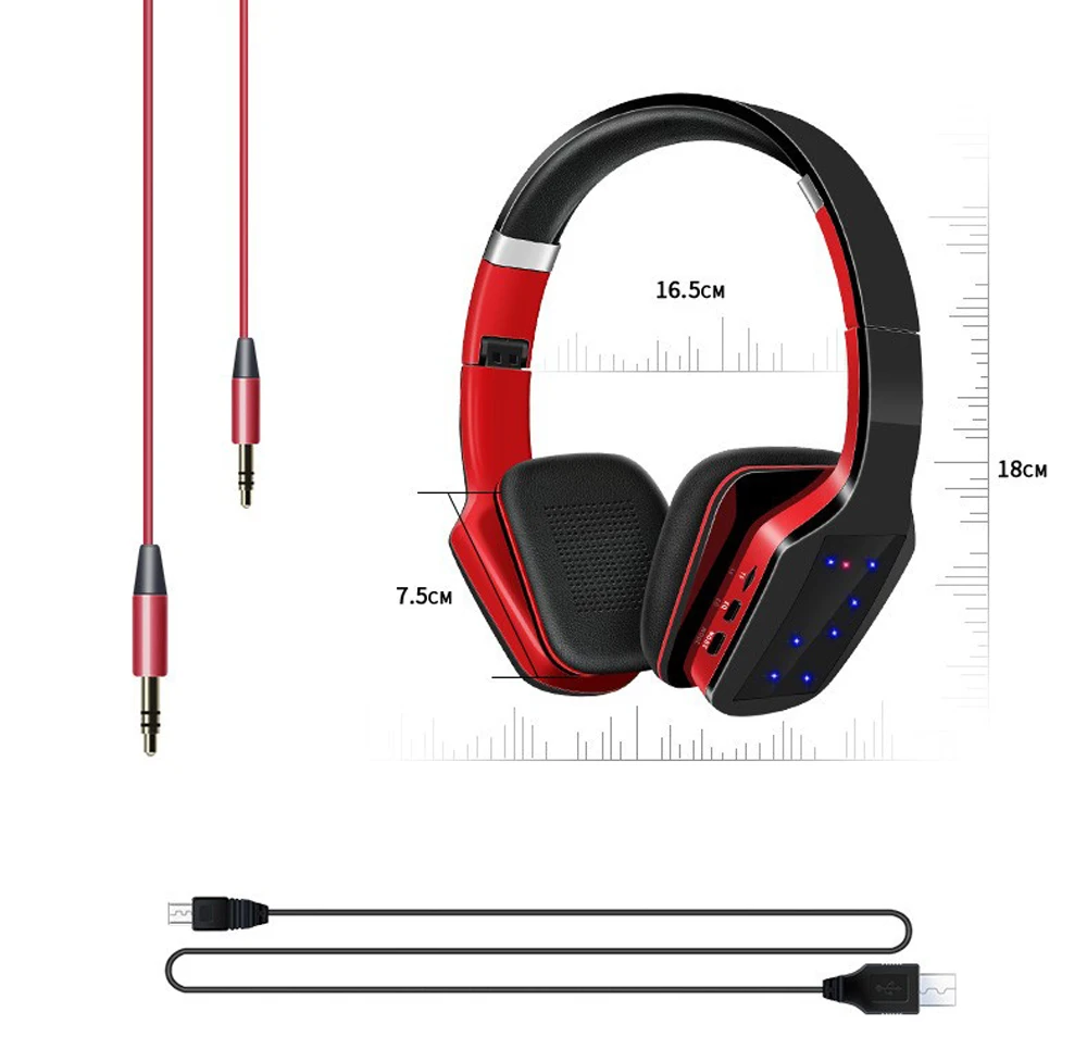 Portable S650 Wireless Headphone Bluetooth Headset Stereo Game Earphone Casque sans fil With Mic FM Radio 3.5mm TF For iPhone PC (6)
