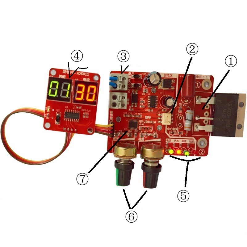 100A/40A точечной сварки время ток Управление Лер Управление Панель доска настроить время и тока модуль с цифровым дисплей