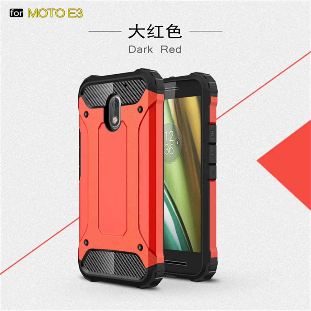 Hybrid Protective Back Cover For Motorola Moto E3 Case Armor Hard