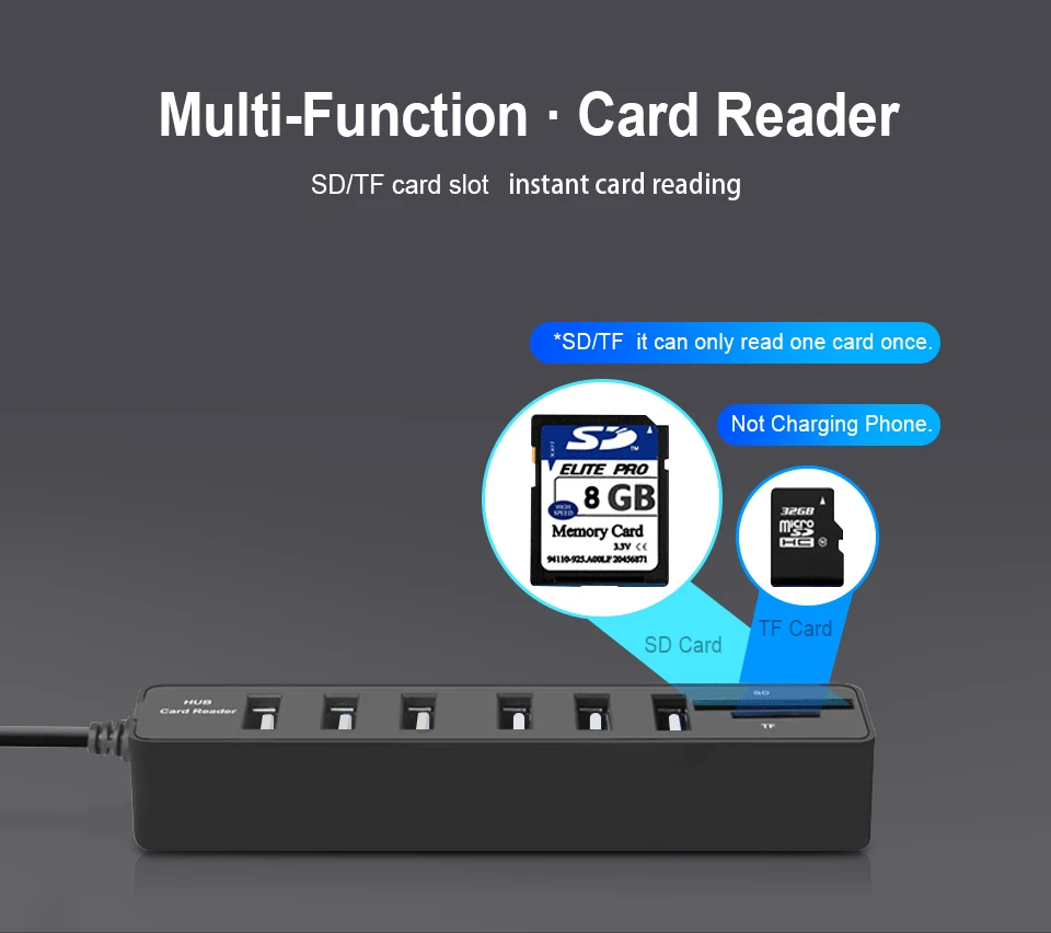 USB Hub 3,0 Multi USB 3,0 usb-хаб высокое Скорость 3/6 Порты вцв TF SD Card Reader все в одном для ПК компьютер интимные аксессуары