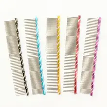 Расческа для ухода за собакой разноцветная Расческа для груминга в полоску для лохматых кошек и собак инструменты для ухода