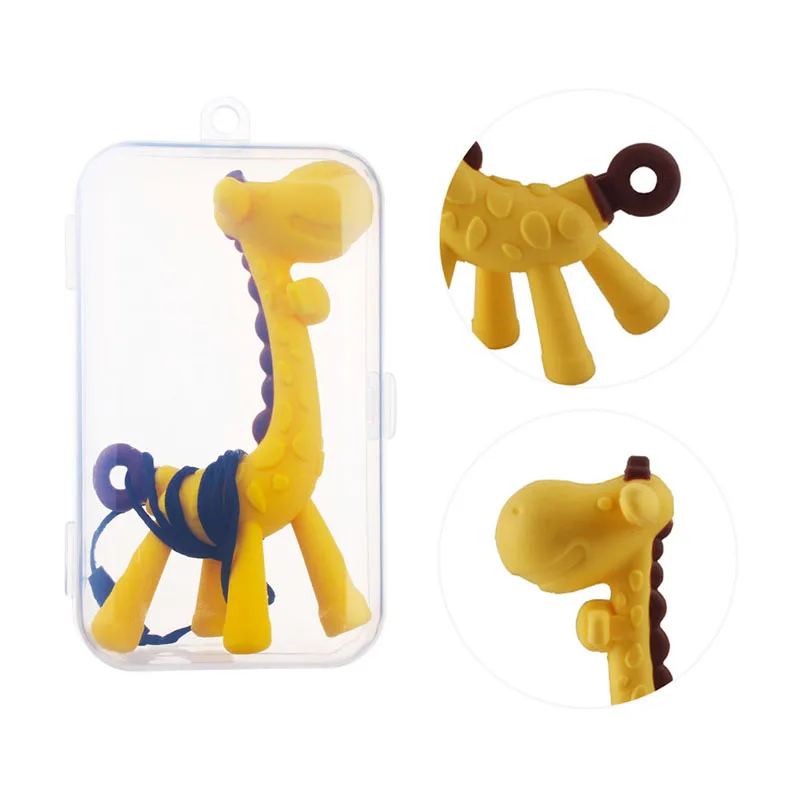 Baby Teether Safety Silicone Giraffe Teethers For Baby Infant Kids Chew Tooth Toys Baby Dental Care Strengthening Tooth Training