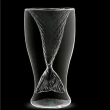 Креативная стеклянная чашка с двойными стенками в виде хвоста русалки, стеклянные чашки для кофе, жаростойкие стеклянные кружки для домашнего бара, вина, Хрустальные стеклянные кружки, посуда для напитков