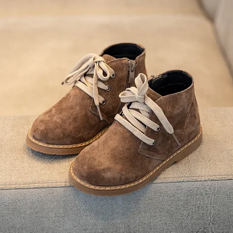 Boots Children's Shoes Kids boots girls Martin boots suede leather boys boots lace-up flat with whole sale hot winter shoes new