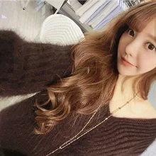 Норки кашемировый свитер женский свободные bianfushan большой V воротник пуловер rfree SHIIPING j61