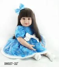 55cm silicone vinyl reborn baby dolls lifelike accompany sleeping princess toddler doll kid high-end christmas boutique gifts