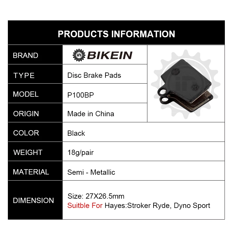 BIKEIN 1 пара, монтажный велосипед, гидравлические дисковые Тормозные колодки для Hayes Stroker Ryde, Dyno Sport, дисковые Тормозные колодки MTB, велосипедные детали
