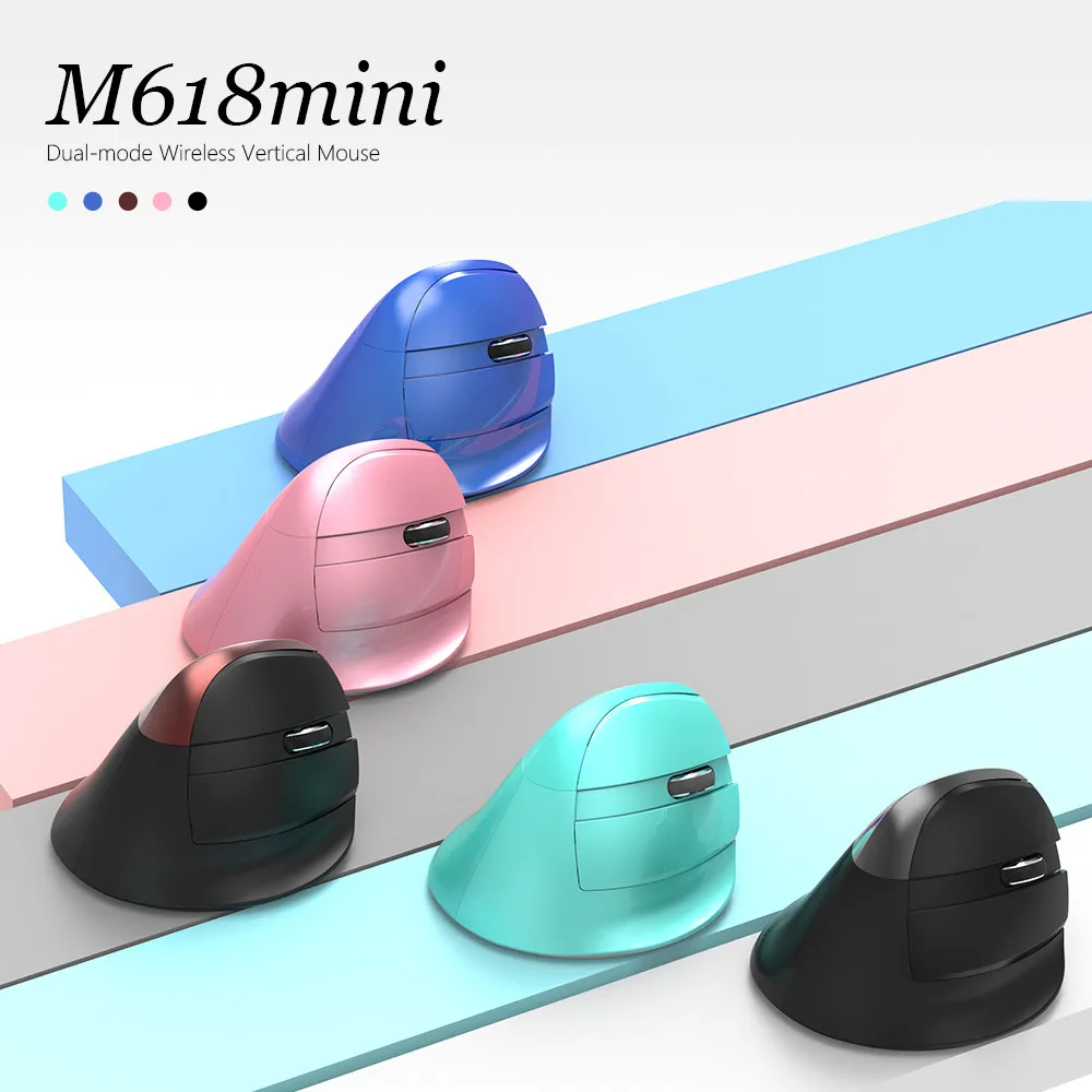 Мышь вертикальная Delux M618Mini игровая беспроводная эргономичная Bluetooth 2 4 ггц|Мыши| |