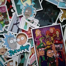 49Pcs/bag American Drama New Rick and Morty Funny Sticker Decal For Car Laptop Bicycle Motorcycle Notebook Waterproof Stickers 35pcs rick and morty vinyl stickers decal for window car laptop